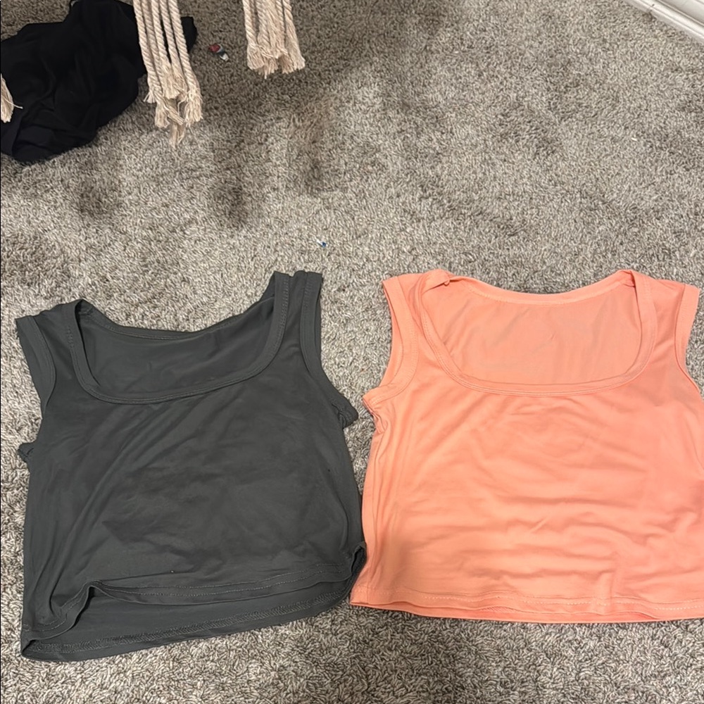 SHEIN Gray and Peach Tank Tops